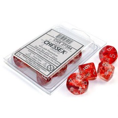 Nebula: Luminary Red w/Silver Set of ten d10 dice